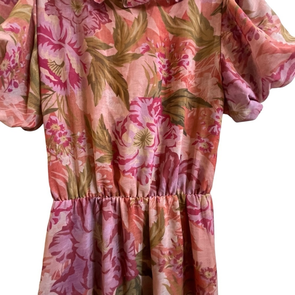 Show Me Your MuMu Verity Pink Floral Garden Party High Low Midi Dress SZ XS - Picture 10 of 14